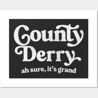 County Derry / Original Humorous Retro Typography Design Posters and Art